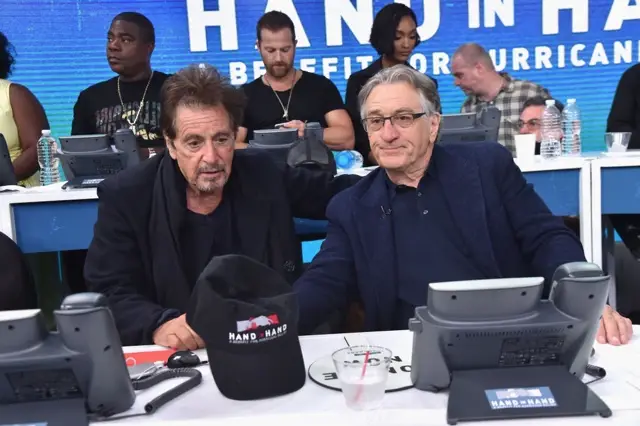 Al Pacino and Robert De Niro at the 'Hand in Hand' telethon on September 12, 2017